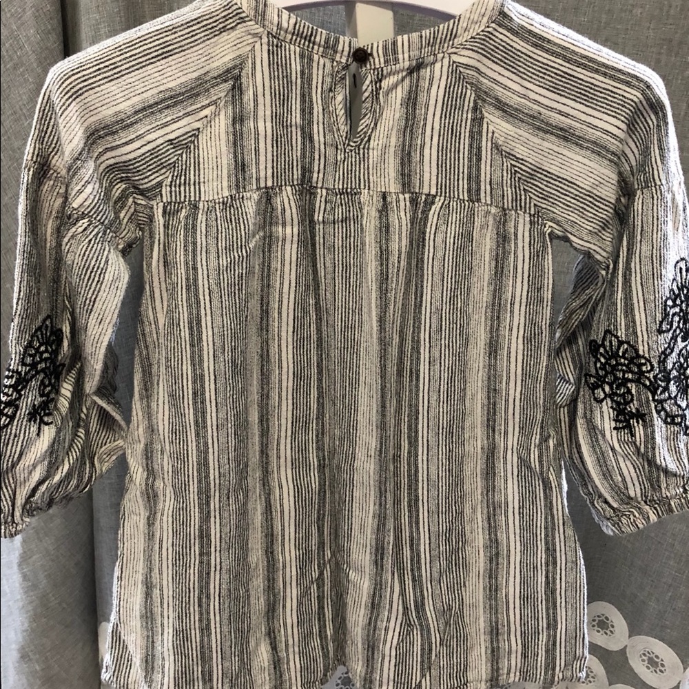 Striped rayon/linen girls top